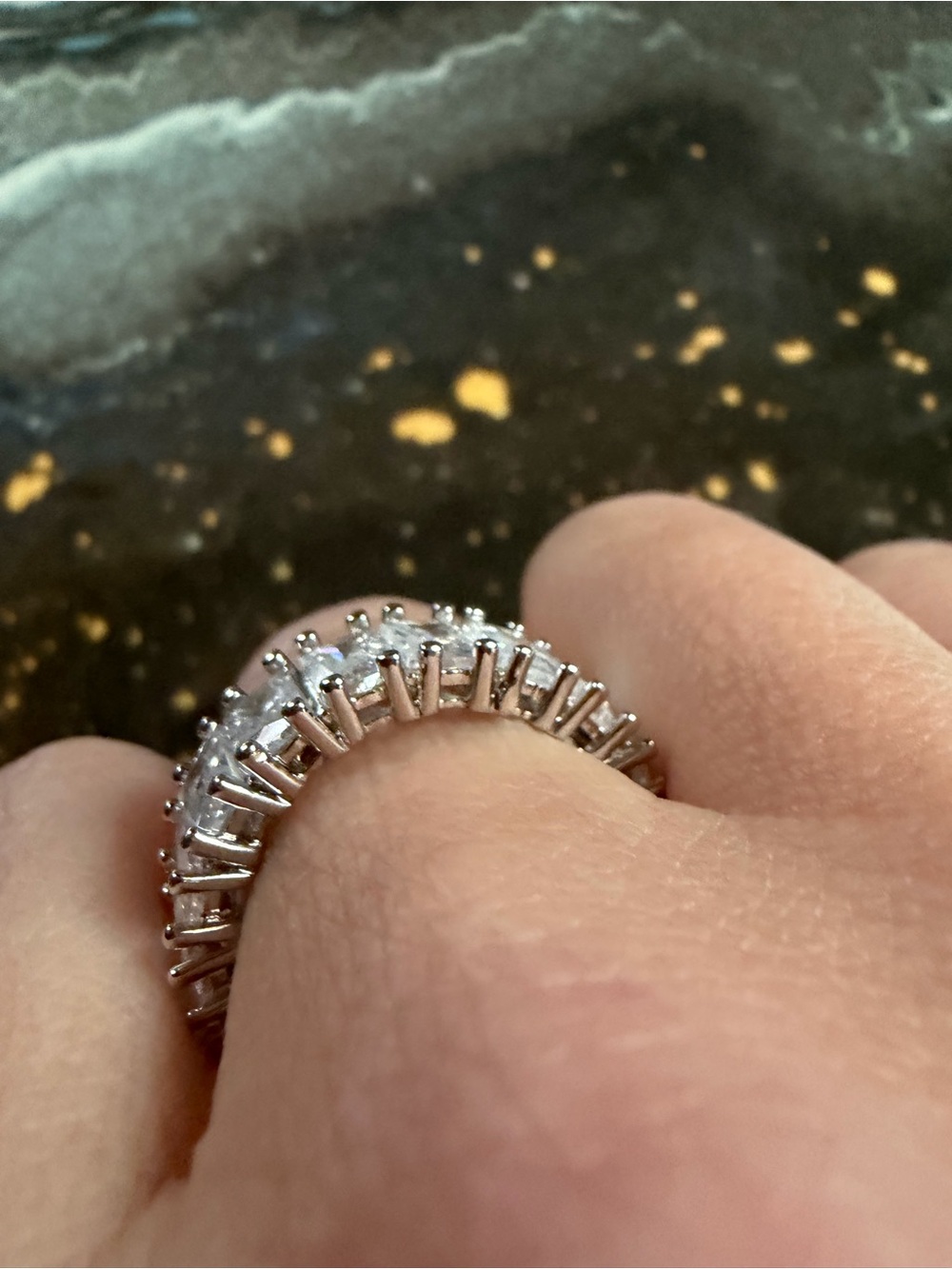 Swarovski Gold-Tone Crystal Hoop Ring - Picture 5 of 7